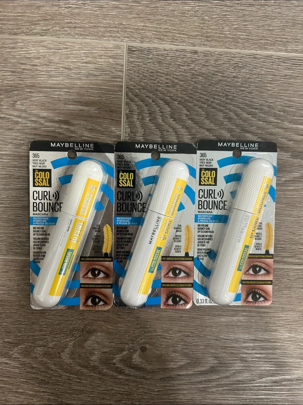 3X Maybelline Colossal Curl Bounce Waterproof Mascara #365 very black Firm price